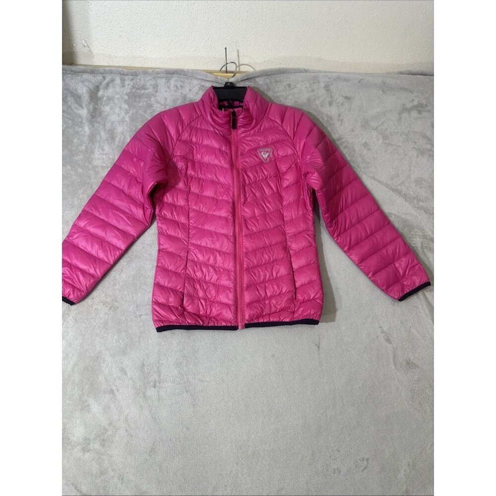 Rossignol Girls Pink Lightweight Puffer Jacket Size 10 Packable Ski Winter Coat